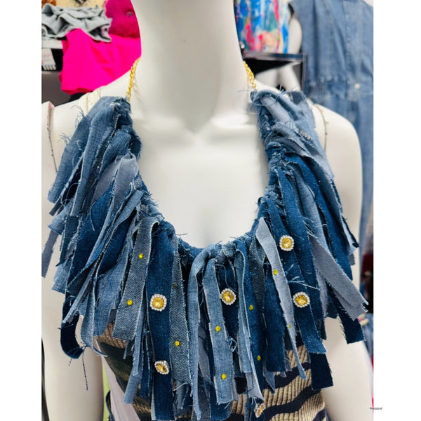 Two Tone Fringe Necklace